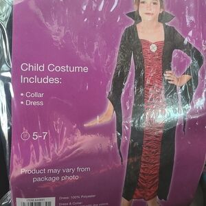 Kids Red and Black Vampire Costume with Collar